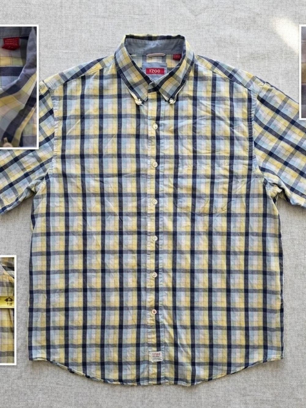 IZOD Men’s Yellow & Blue Plaid Button-Down Shirt